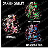Skater Skelly, (Hoodies, Tees & Long Sleeves)