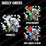 Skelly Checks, (Hoodies, Tees & Long Sleeves)