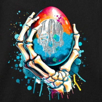 Drip Skull Egg Crew Sweatshirt, Black