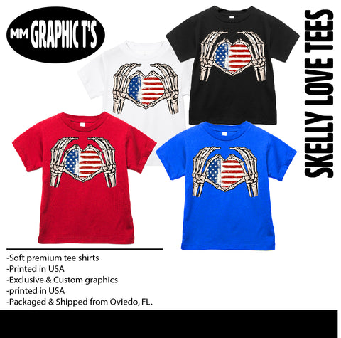 RWB Skelly Love Tees, (Multiple Options)