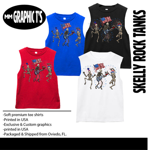 RWB Dancing Skellys Tanks, (Multiple Options)