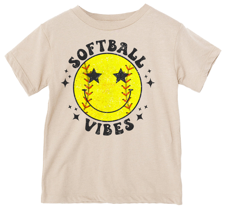 Softball Vibes Smiley Tees (Multiple Colors)