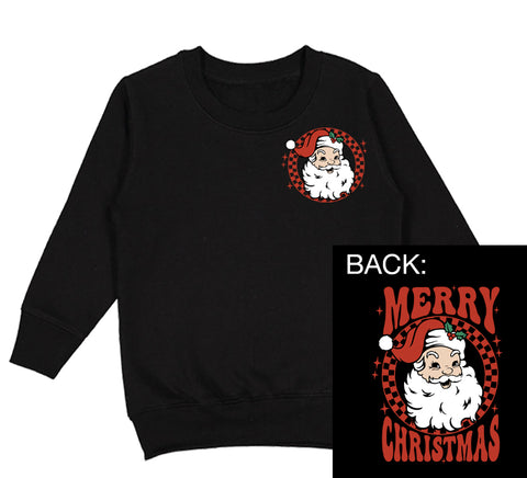 Merry Christmas Crew Sweatshirt, Black  (Toddler, Youth, Adult)