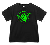 Shaka Circle GLOW Tee, Black   (Infant, Toddler, Youth, Adult)