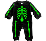 Skeleton Glow Romper, Black- (Infant)
