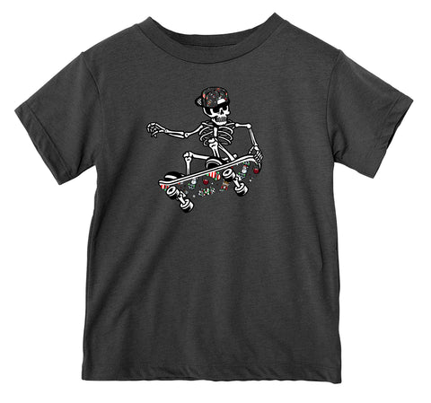 Skelly Xmas Skater Tee, Charcoal (Infant, Toddler, Youth, Adult)