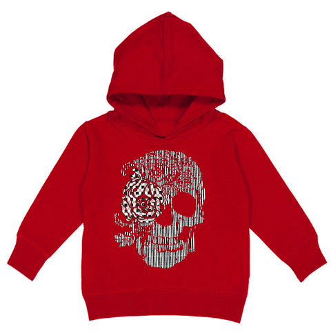 Skull Stripe Hoodie, Red (Toddler, Youth, Adult)