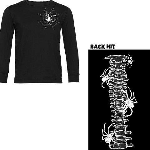 Spider Spine Long Sleeve Shirt, Black (Infant, toddler, youth, adult)