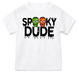 Spooky DUDE Skull Tee, White  (Infant, Toddler, Youth, Adult)