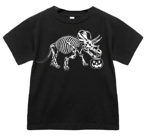 Triceratops Bones Tee or LS Shirt, Black (Infant, Toddler, Youth, Adult)