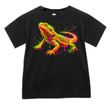Neon Bearded Dragon Tee, Black  (Baby, Kids, Adult)