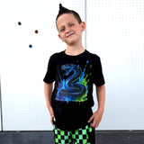 Neon Blue Viper Tee, Black  (Baby, Kids, Adult)
