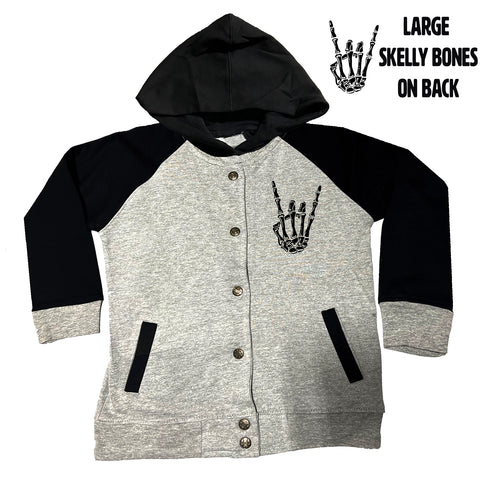 Varsity SKELLY Jacket, Grey/Blk (Infant, Toddler, Youth)