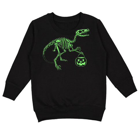Velociraptor Crew Sweatshirt, Black (Toddler, Youth, Adult)