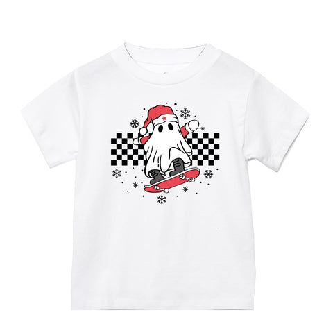 Xmas Skater Ghost Tee, White  (Infant, Toddler, Youth, Adult)