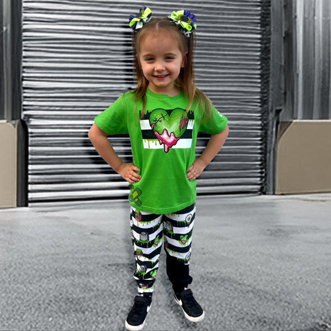 Zombie Heart Stripe Tees, Multiple Options