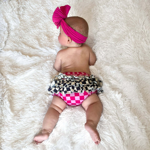 (BAMBOO)  Pink Checkerboard DELILAH