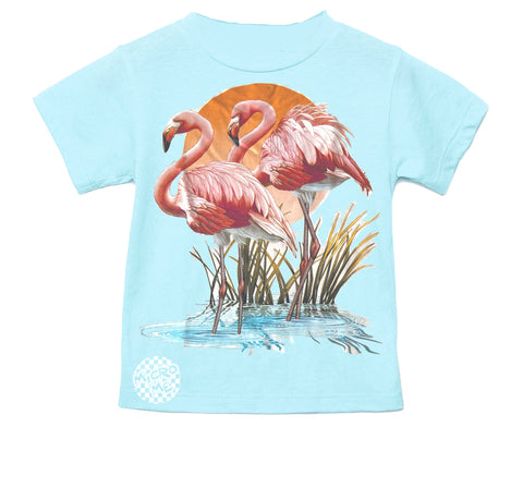 2 FLAMINGOS Tee ,Lt. Blue  (Infant, Toddler, Youth, Adult)