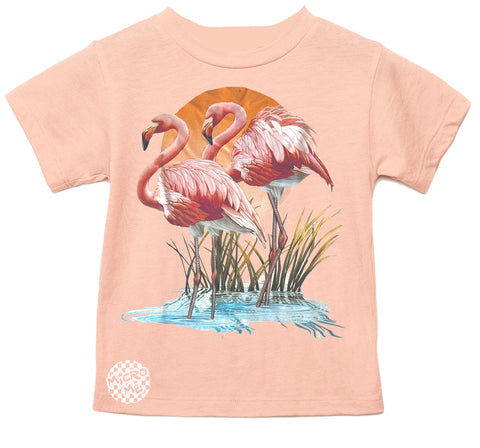 2 FLAMINGOS Tee ,Peach (Infant, Toddler, Youth, Adult)