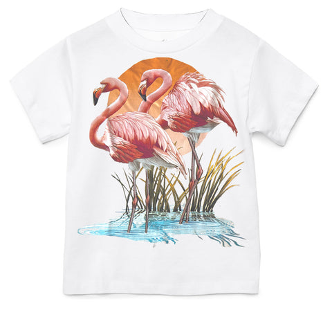2 FLAMINGOS Tee ,White (Infant, Toddler, Youth, Adult)
