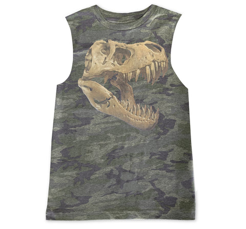 3D Dino Muscle Tank, Vintage Camo (Infant, Toddler, Youth, Adult)