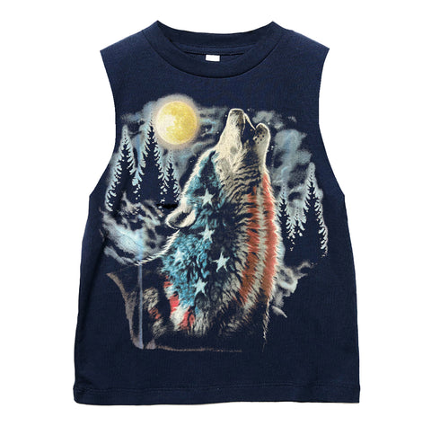4th Howler Muscle Tank, Navy (Toddler, Youth, Adult)