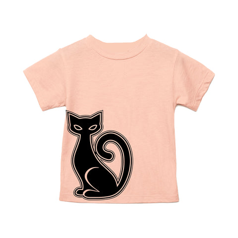 Black Cat Tee,  Peach  (Infant, Toddler, Youth, Adult)