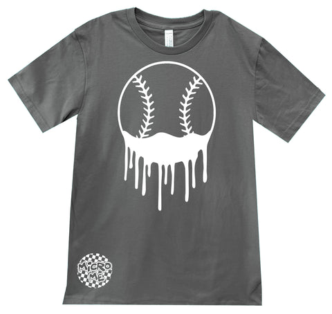 Baseball Drip Tee, Charc (Infant, Toddler, Youth, Adult)