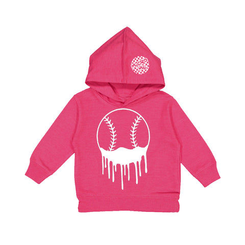 Drip Baseball  Hoodie, Hot Pink (Toddler, Youth, Adult)