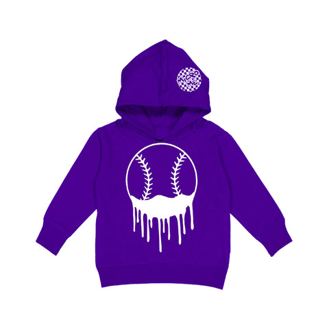 Drip Baseball  Hoodie, Purple  (Toddler, Youth, Adult)