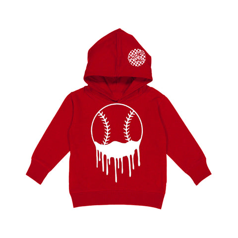 Drip Baseball  Hoodie, Red  (Toddler, Youth, Adult)