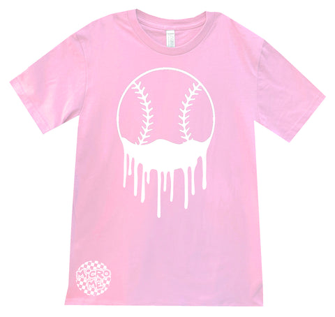 Baseball Drip Tee, Lt. Pink (Infant, Toddler, Youth, Adult)