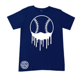 Baseball Drip Tee, Navy (Infant, Toddler, Youth, Adult)