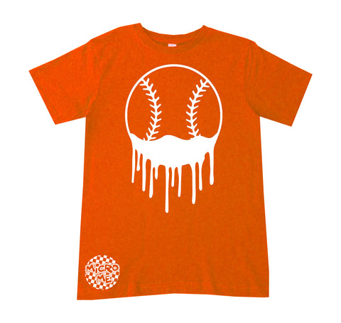 Baseball Drip Tee, Orange (Infant, Toddler, Youth, Adult)
