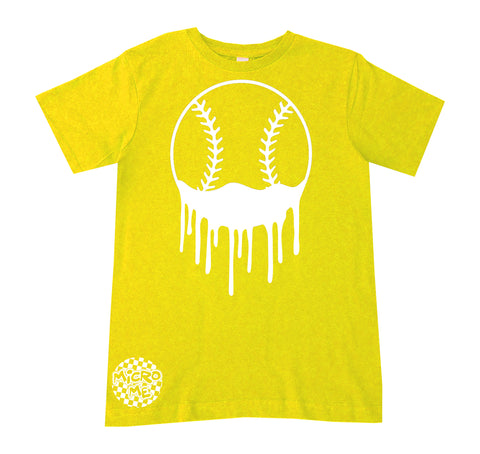 Baseball Drip Tee, Yellow (Infant, Toddler, Youth, Adult)