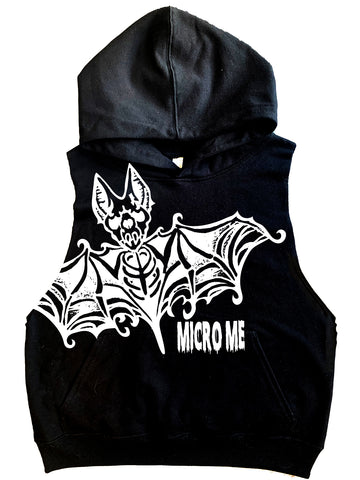Bat Skelly Fleece Muscle Tank, Black (Toddler, Youth, Adult)