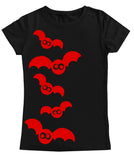 Bats GIRLS Fitted Tee, Black (Youth, Adult)