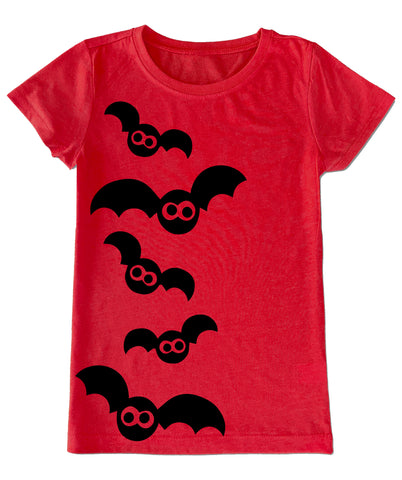 Bats GIRLS Fitted Tee, Red (Youth, Adult)