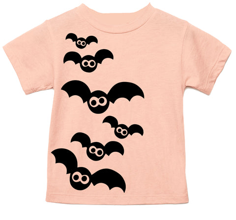 Bats Tee, Peach  (Infant, Toddler, Youth, Adult)