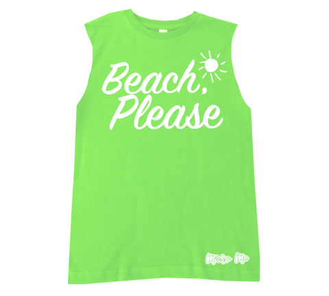 BB-Beach Please Muscle Tank, Lime (Infant, Toddler, Youth)