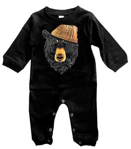 Bear  Romper, Black- (Infant)