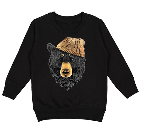 Bear  Sweatshirt, Black (Toddler, Youth)
