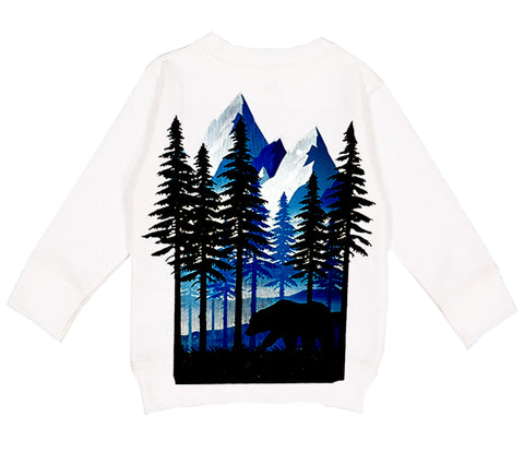 Bear Blues Crew Sweatshirt, White (Toddler, Youth, Adult)