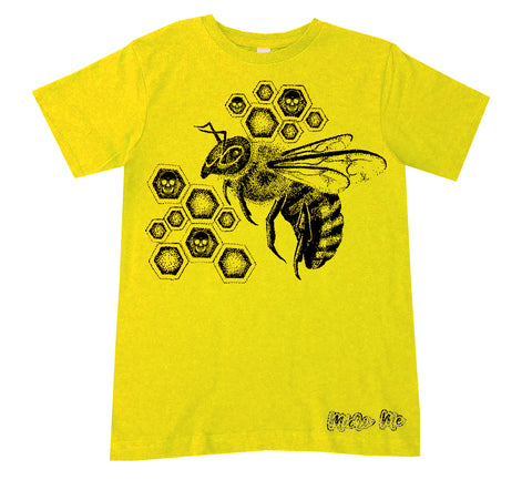 SB-Dotted Bee Tee, Yellow (Infant, Toddler, Youth, Adult)