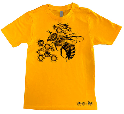 SB-Dotted Bee Tee, Gold (Infant, Toddler, Youth, Adult)
