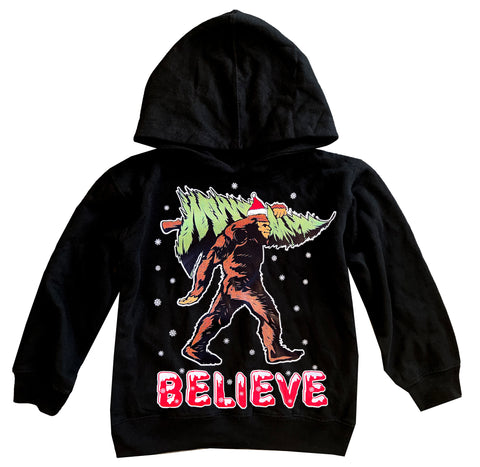 Believe Bigfoot Fleece Hoodie, Black (Infant, Toddler, Youth, Adult)