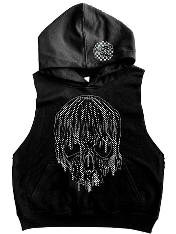 Checker Drip Fleece Muscle Tank, Black (Toddler, Youth, Adult)