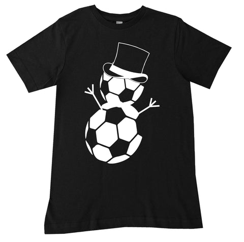 Soccer Snowman Tee Shirt, Black  (Infant, Toddler, Youth)