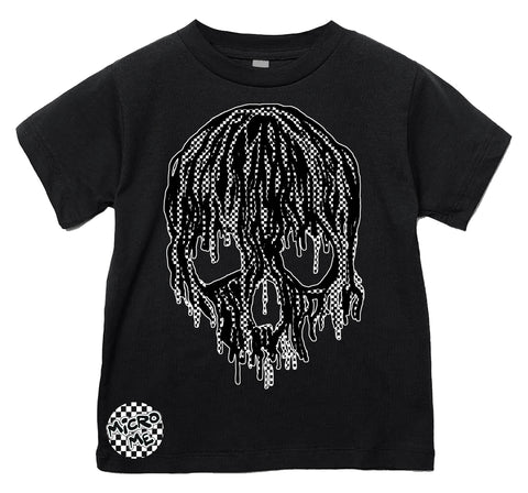 Checker Drip Skull Tee,  Black  (Infant, Toddler, Youth, Adult)