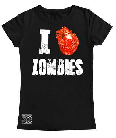 ZS-Heart Zombies GIRLS Fitted Tee, Black (Youth, Adult)